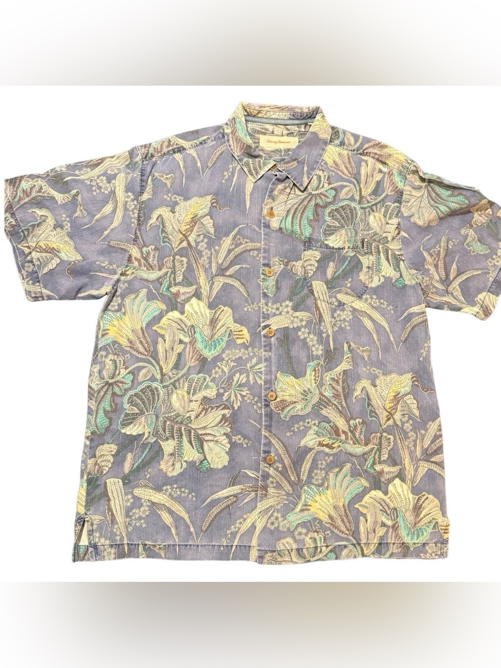 Tommy Bahama Purple Floral Short-Sleeve Button-Up Shirt